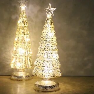 light up glass christmas tree - Wonvo