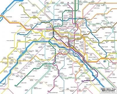 Paris Metro Map From Urbanrail 6 - railwaystays.com