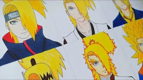 Drawing Deidara in Different Anime Styles Рисунок Дейдары в 