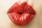 Beautiful Red Lip, Lipstick and Lipgloss. Lips, Tongue Out. 