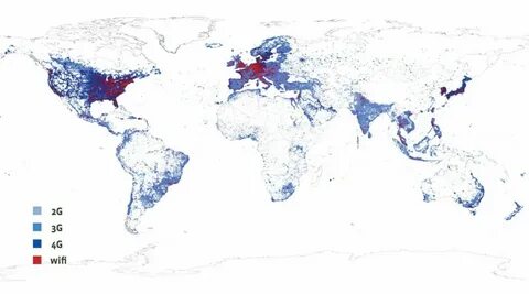 1 Earth’s wireless coverage heat map