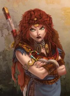 Female Dwarf Barbarian - Pathfinder RPG PFRPG DND D&D d20 fa