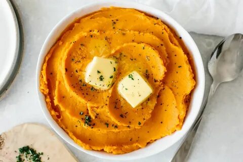 Mashed Sweet Potatoes - sweet potatoes, butter/ghee (might r