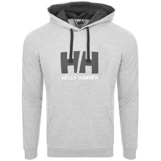 Shop Helly Hansen Logo Hoodie Grey