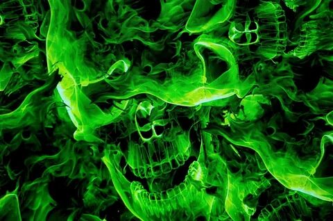 Green Fire Skull Wallpapers - Wallpaper Cave