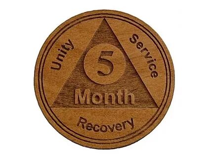 5 Month AA Medallions and Recovery Chips Alcohlics Anonymous