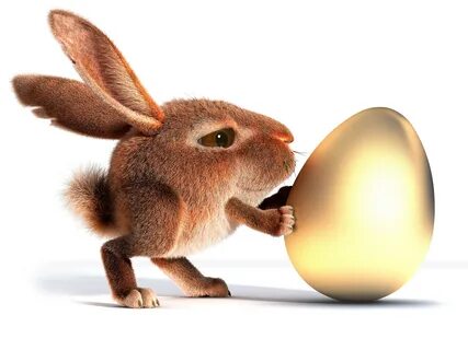 Easter bunny, egg, golden - 8Wallpapers