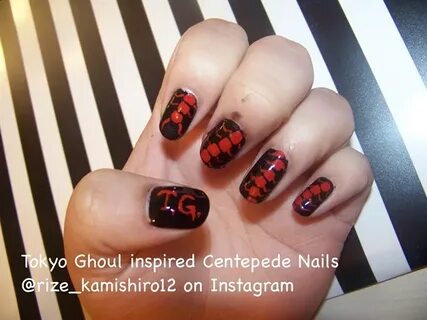 Tokyo Ghoul inspired Centipede Nails - Nail Art Gallery
