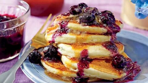 Ricotta Pancakes & Brown Butter-Maple Syrup & Blueberry Comp