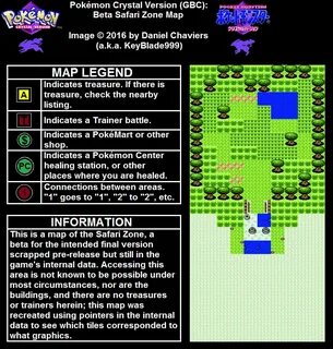 Pokemon Crystal Version Beta Safari Zone Map Map for Game Bo