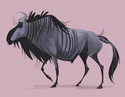 Blue gnu. #wildebeest #gnu #antelope #characterdesign Animal