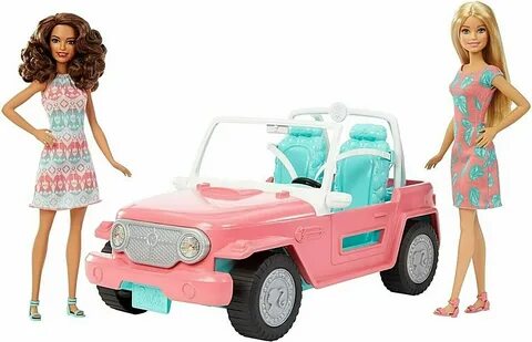 ✔ BARBIE JEEP Cruiser Convertible Car Playset with 2 BARBIE 