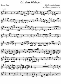 Careless Whisper (Tenor Sax) Saxophone sheet music, Saxophon