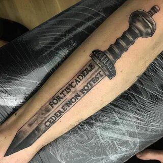 roman gladius Sword tattoo, Roman tattoo, Soldier tattoo