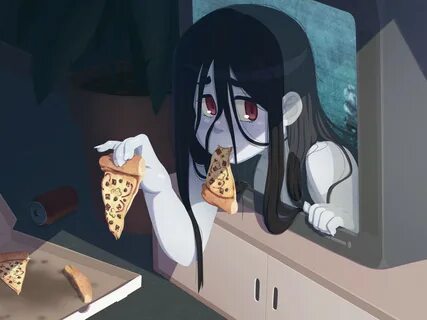 ArtStation - Can Sadako have some of your left over pizza?