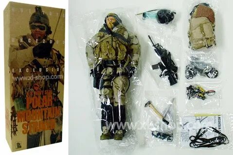 NAVY SEAL Polar Mountain Striker Black OR Gloves 1/6 Scale T
