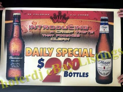 Купить Bar Beer Poster - Budweiser Select & Michelob Ultra D