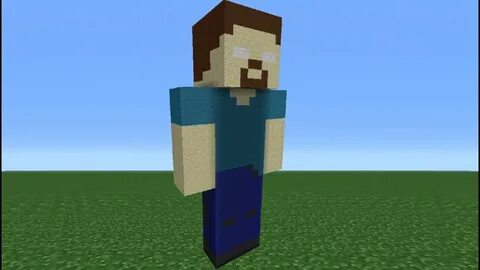 How to Make a Herobrine/Steve Stone Statue! Minecraft Tutori