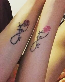 Infinity Rose Sister Tattoos Rose tattoos on wrist, Infinity