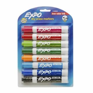 Expo Low Odor Dry Erase Markers, Chisel Tip, Assorted Colors