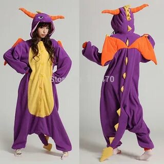 Spyro Dragon Unisex Pajamas Adult Anime Cosplay Costume Slee
