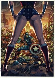 Wonder Woman vs Marvel artwork by Arf. 