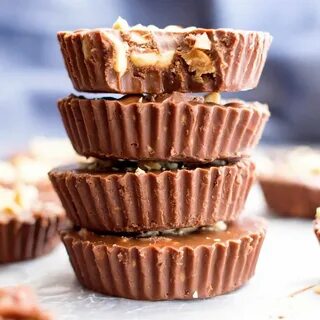3 Ingredient Chocolate Peanut Butter Fudge Cups (V, GF): an 