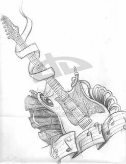 Guitar tattoo Skull art drawing, Family tattoo designs, Musi