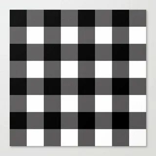 Black & White Buffalo Plaid Canvas Print by Christyne Societ