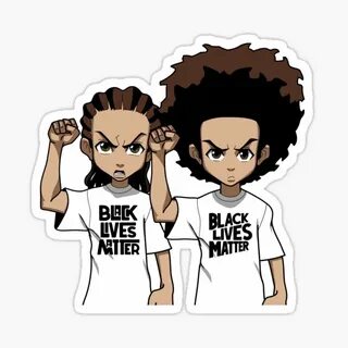 "Riley And Huey Freeman Protesting" Sticker for Sale by ozum