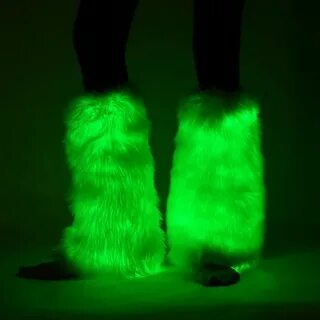 Light Up Fuzzy Legging Fluffies Glow Fur LED fur el wire. $5