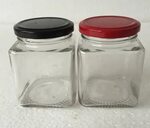 280ml square glass jam jar