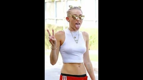 Miley Being Miley Again With No Bra On - YouTube