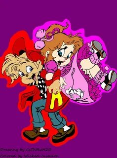 Alvin and Brittany 50's Theme -colored- by PhantomhiveeArc.d