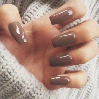 Light Brown Square Tip Acrylic Nails Perfect nails, Nail col