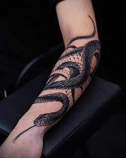 Тату в стиле реализм змея 02.01.2021 № 087 -snake tattoo rea