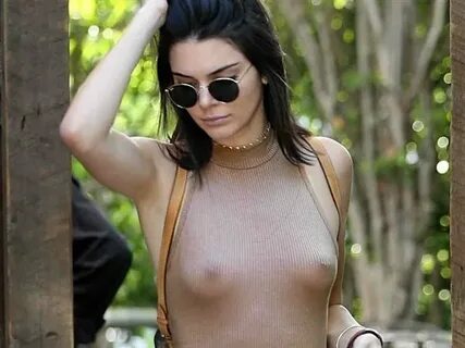 Kendall Jenner In A Tight Dress With Her Hard Nips Poking Ou