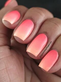 Fairly Charming: Ombre Faded nails, Coral ombre nails, Coral