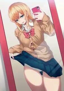 Safebooru - 1girl 40hara bangs blonde hair blue skirt blush 