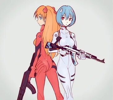 Safebooru - 2girls adapted object ayanami rei back-to-back b