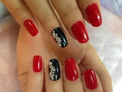 Manicure under a red dress for blonde, brunettes, blondes fo