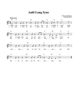 Auld Lang Syne B-Flat Instrument Sheet Music (Lead Sheet) wi