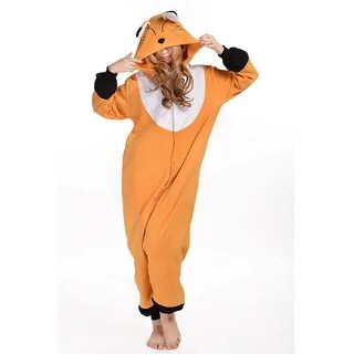 Orange Kengurumi Kigu Fox Onesie Fleece Pyjamas Soft Cartoon