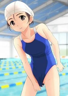 Flat chested japanese in one piece swimsuit sex
