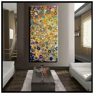 Large single Abstract flower cheap huge vertical oil paintin