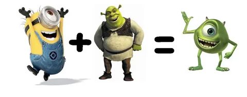 Minion + Shrek = Mike Wazowski Facemath Know Your Meme