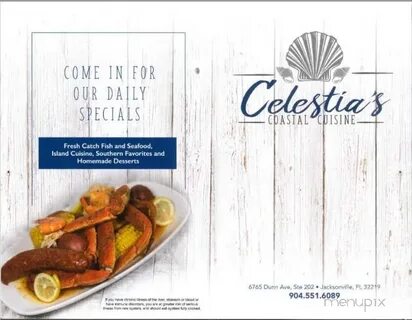 Menu of Celestia's Coastal cuisine in Jacksonville, FL 32219