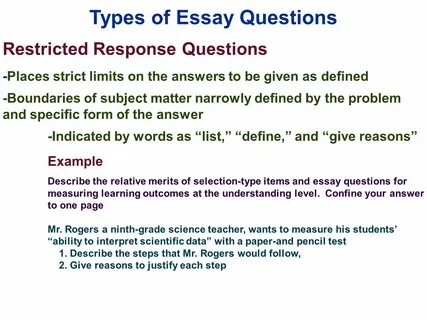 Different Types Of Essay Questions 3C3