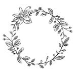 flower wreath round circle sticker by @birdiescreations