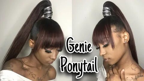 High Genie Ponytail With Bangs - Jamaican Hairstyles Blog